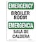 Signmission Safety Sign, OSHA EMERGENCY, 7" Height, Boiler Room Bilingual, Landscape OS-EM-D-710-L-10297 - alternate 1